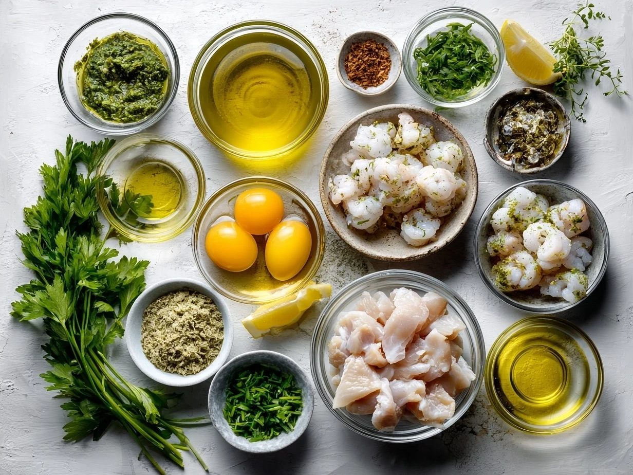 Ingredients laid out for Authentic Crockpot Chicken Pozole Verde