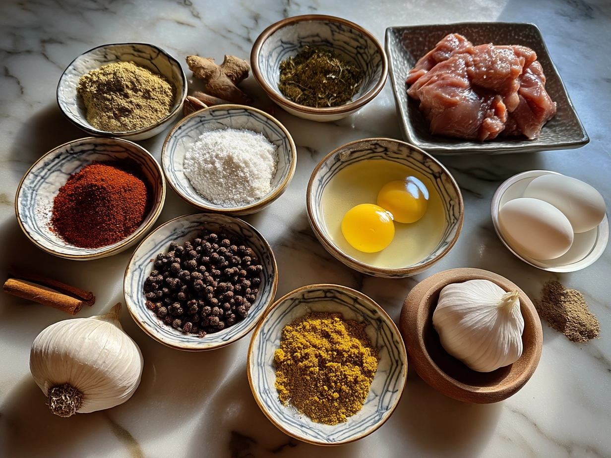 Ingredients for Butter Chicken Skillet laid out on a countertop