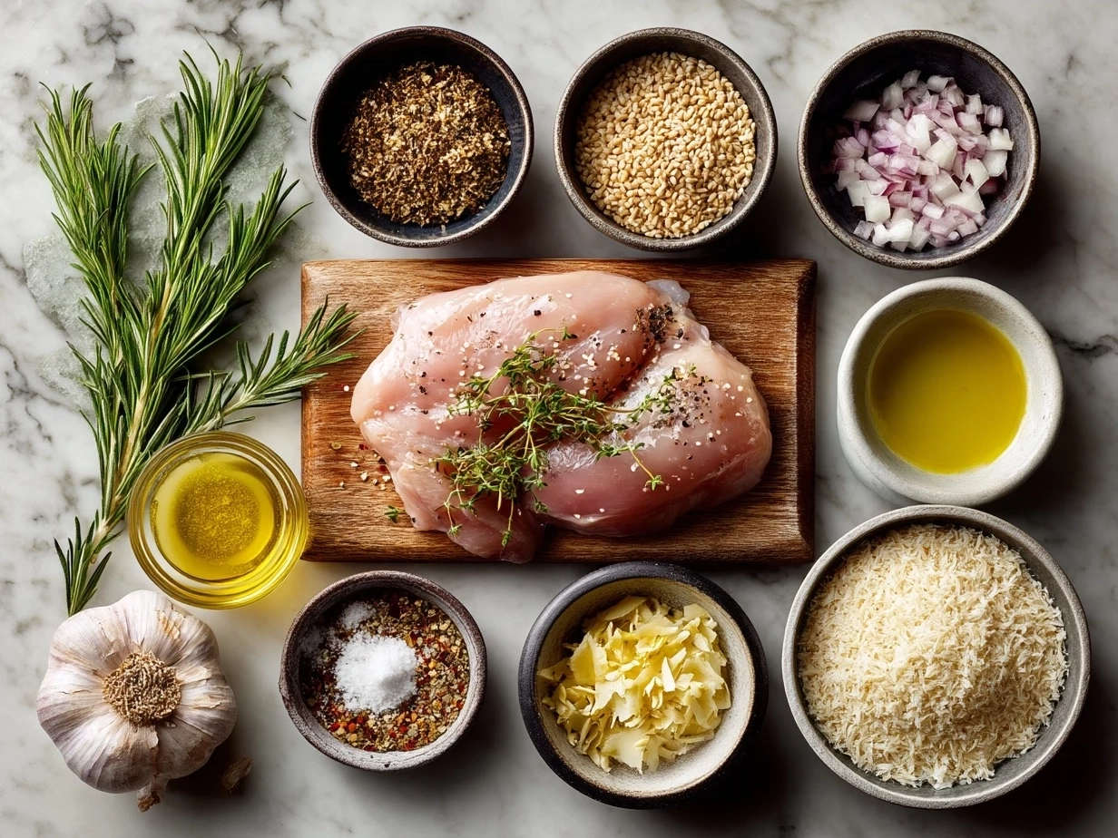 Ingredients for Chicken Orzo Skillet