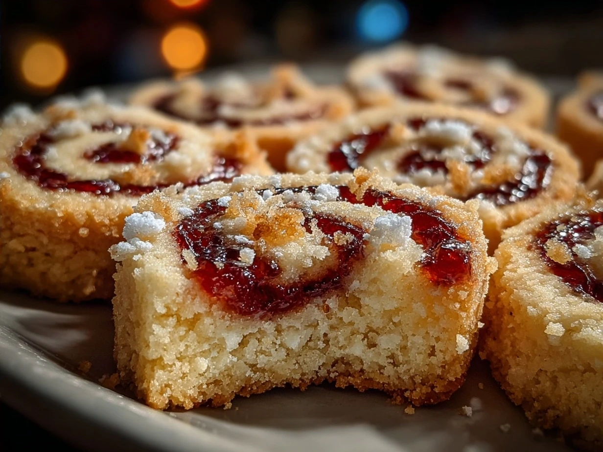 Finished Christmas Pinwheel Cookies beautifully arranged on a plate