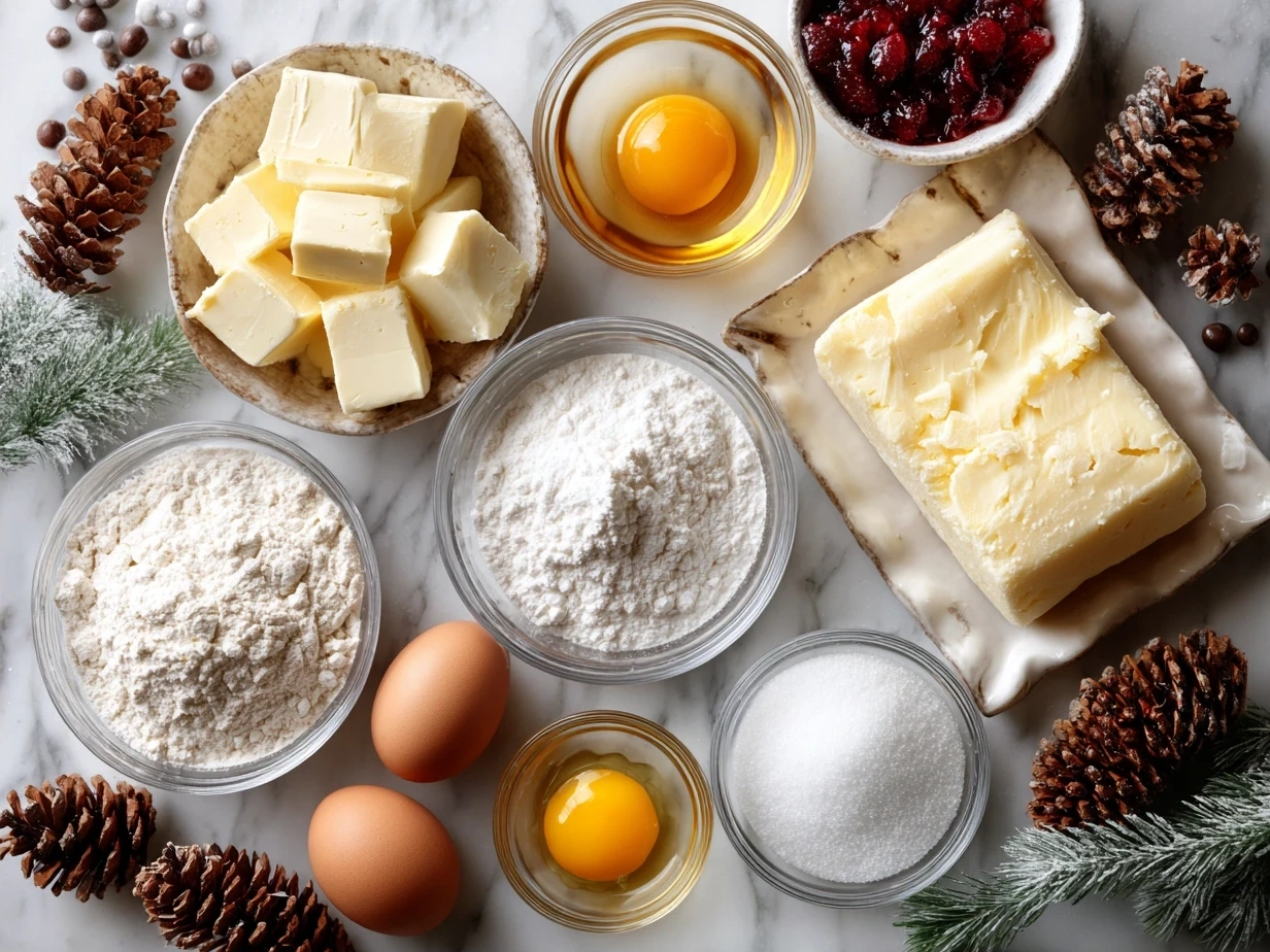 Ingredients for Christmas Sugar Cookie Pie
