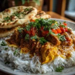 Close-up of homemade Slow Cooker Chicken Korma