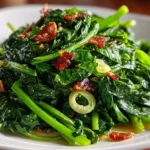 Close-up of homemade southern turnip greens