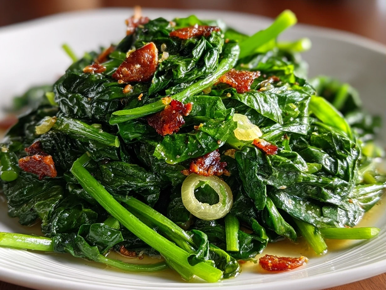 Close-up of homemade southern turnip greens