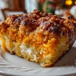 Close-up of homemade sweet potato casserole