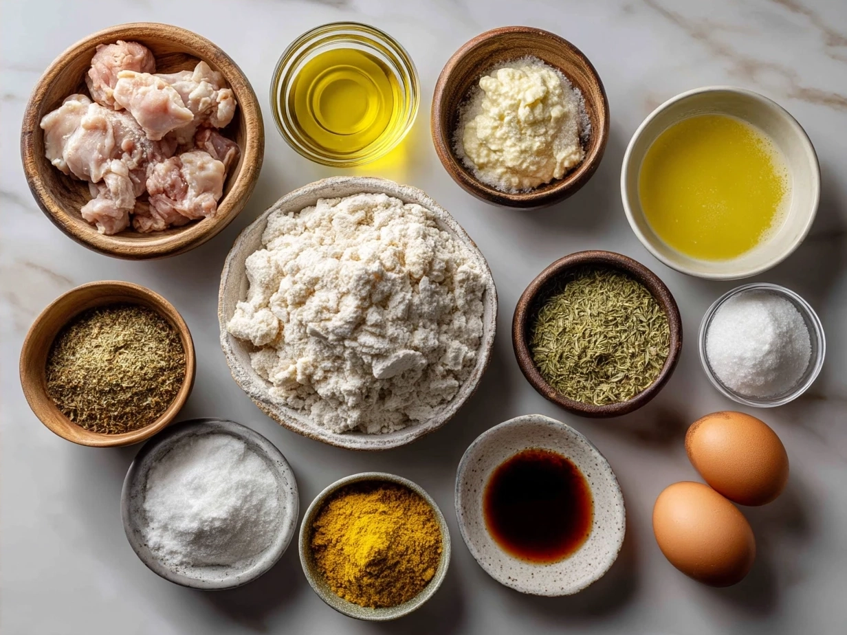 Ingredients needed for Crockpot Chicken Gravy including chicken breasts, onion soup mix, cream of chicken soup, chicken broth, sour cream, and cornstarch