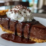 Decadent Slice of Triple Chocolate Pie