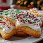 Festive Christmas Lights Cookies on White Plate