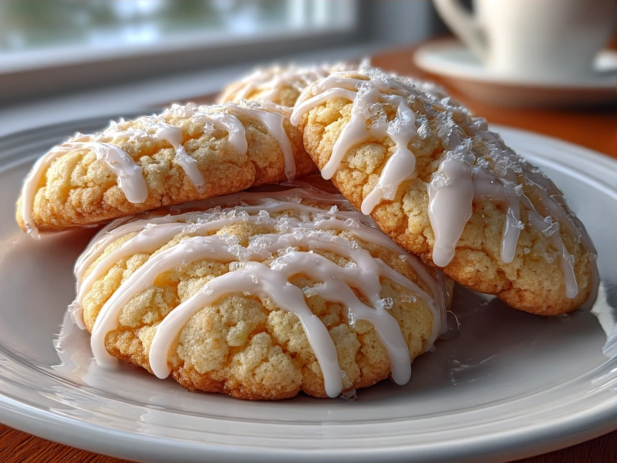 Plated Frosted Lofthouse Cookies decorated with creamy buttercream frosting and sprinkles