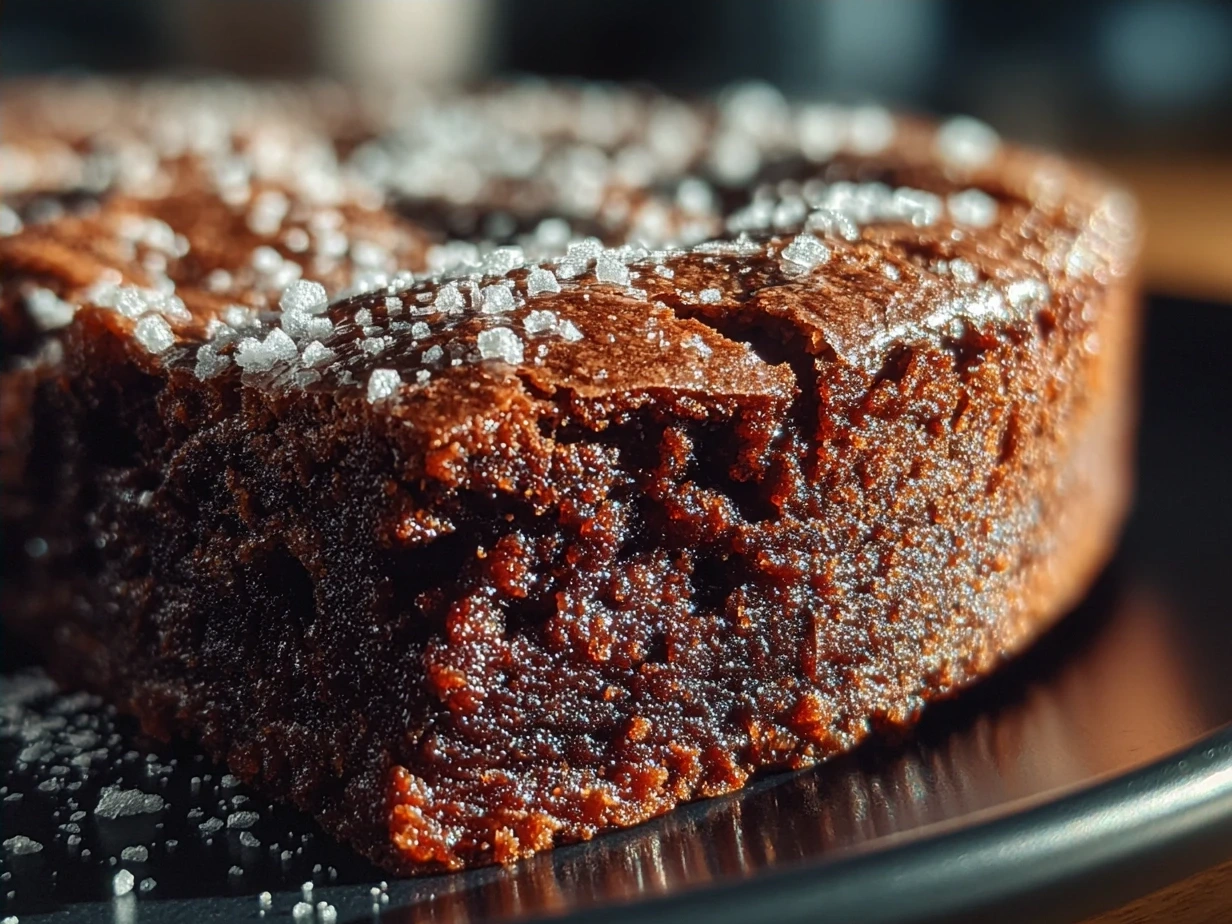 Gooey chocolate cake served with whipped cream and berries on a plate