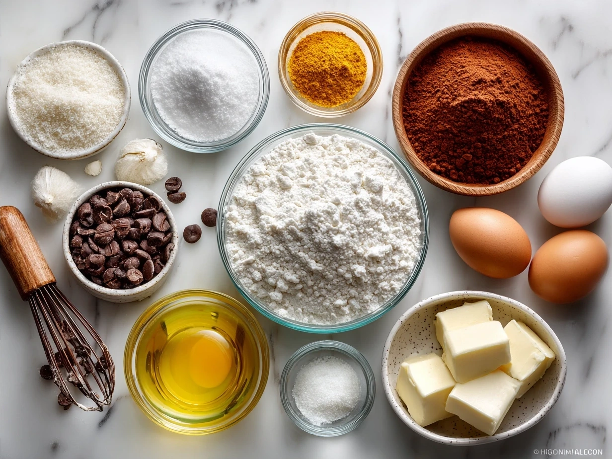 Ingredients for Heart-Shaped Cupcakes