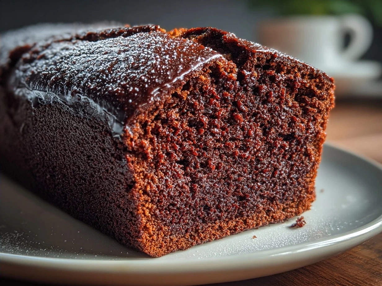 Slices of Hidden Heart Chocolate Loaf Cake showing the heart-shaped surprise inside