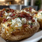Homemade Loaded Baked Potato with Sour Cream and Chives