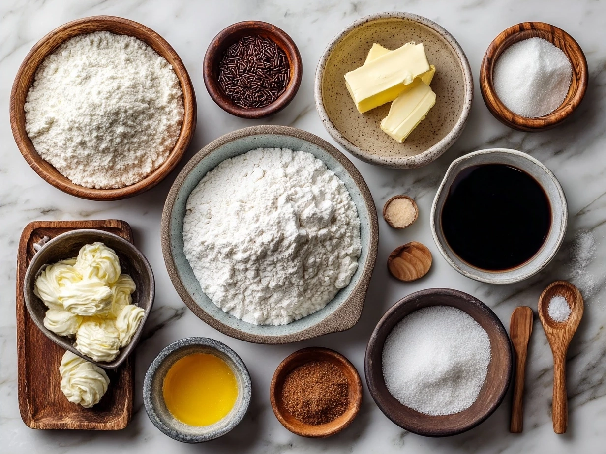 Ingredients for Italian Bomboloni Cream Donuts