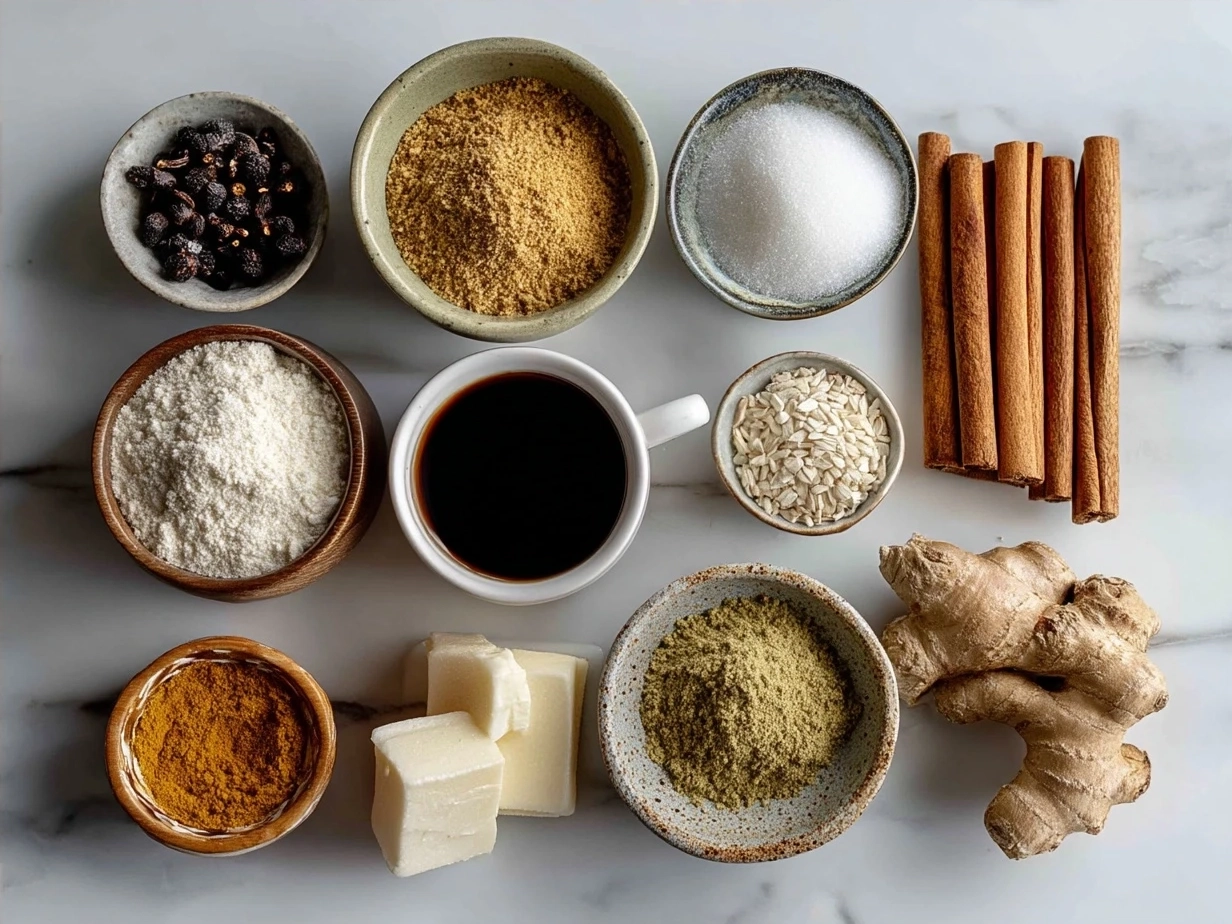 Ingredients for Kashmiri Pink Chai laid out on a table
