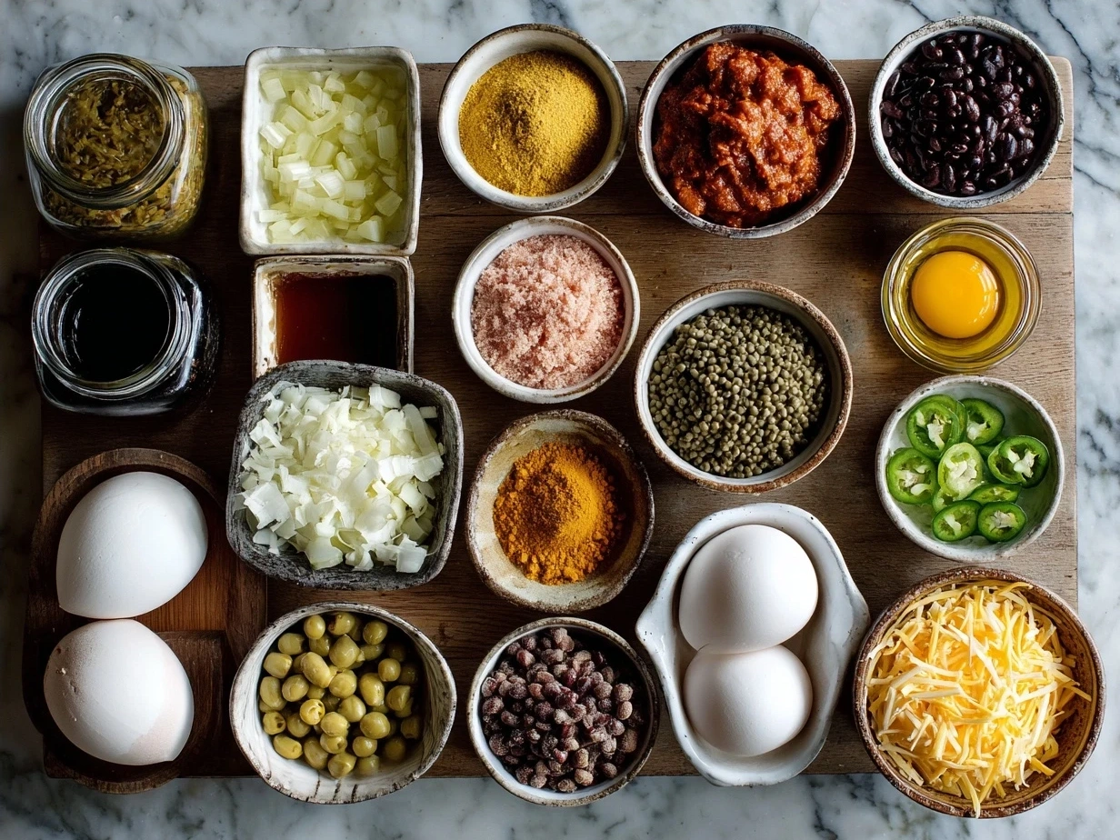 Ingredients for Slow Cooker Buffalo Chicken Chili laid out