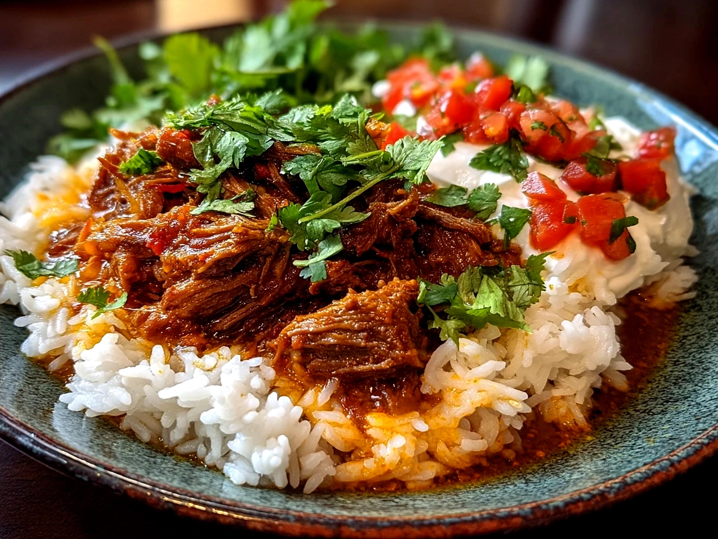 Final Slow Cooker Mexican Shredded Beef served as tacos