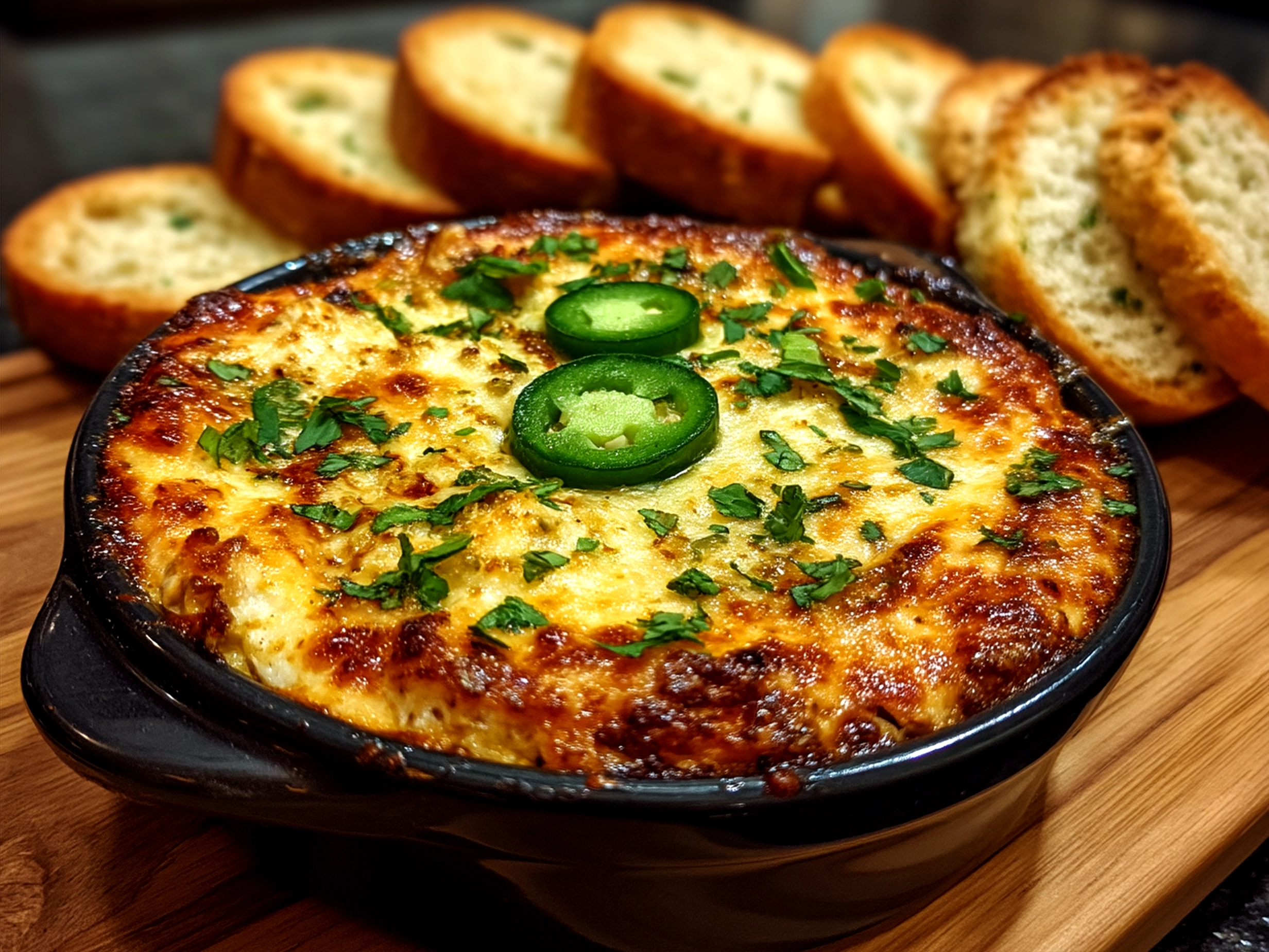 Serving Baked Jalapeno Chicken Dip with chips and veggies