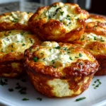 Beautiful freshly prepared Cottage Cheese Egg Bites on white plate