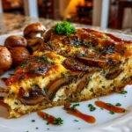 Comforting crustless mushroom quiche