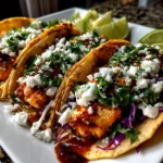 Comforting homemade baked fish tacos plated
