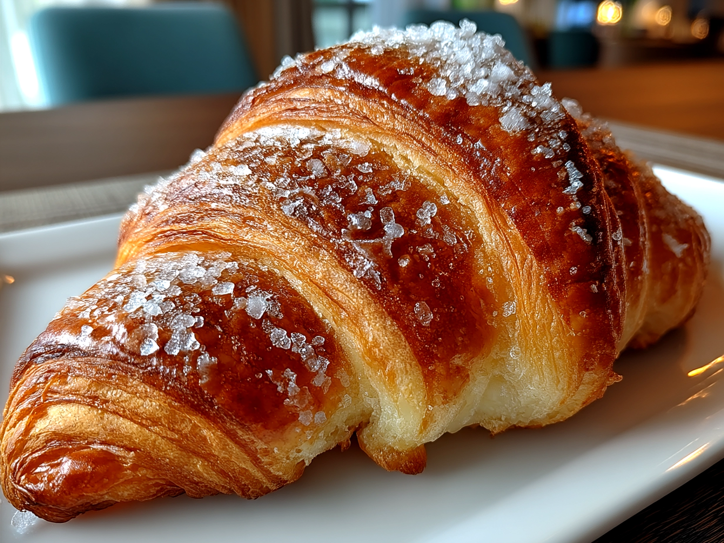 A plate of freshly baked Cookie Croissants served warm with a dusting of powdered sugar