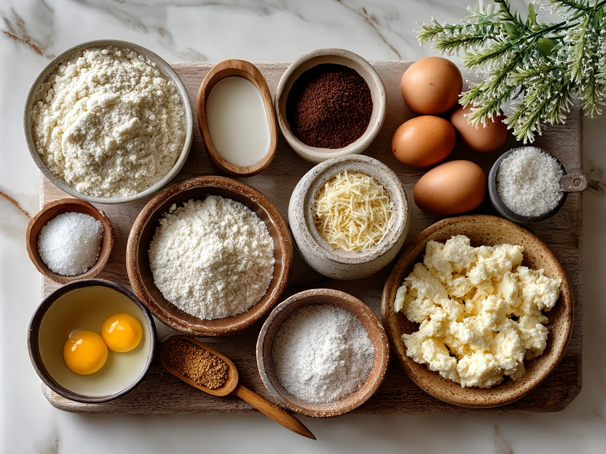 Ingredients for Cottage Cheese Tots including cottage cheese, shredded cheddar, panko breadcrumbs, egg, and seasonings