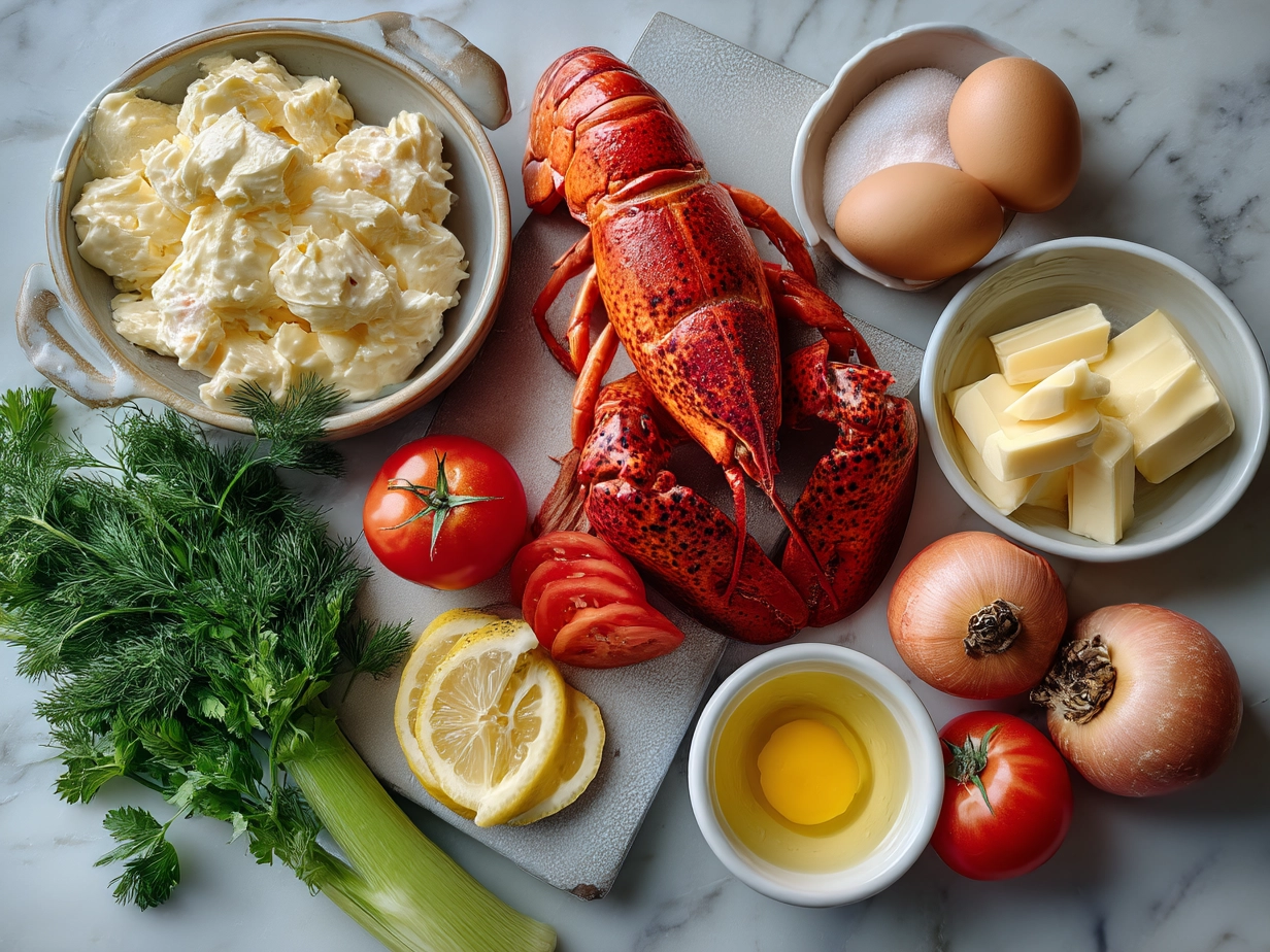Ingredients for Crab Shrimp Queso displayed on a table