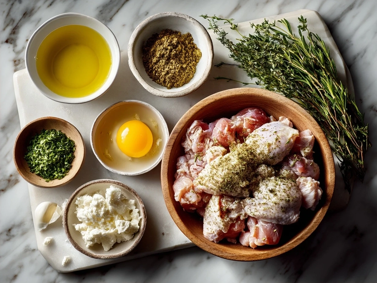 Ingredients laid out for Crockpot Crack Chicken including cream cheese, ranch seasoning, bacon, and chicken