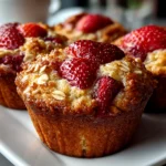 Delicious freshly prepared Strawberry Oatmeal Muffins