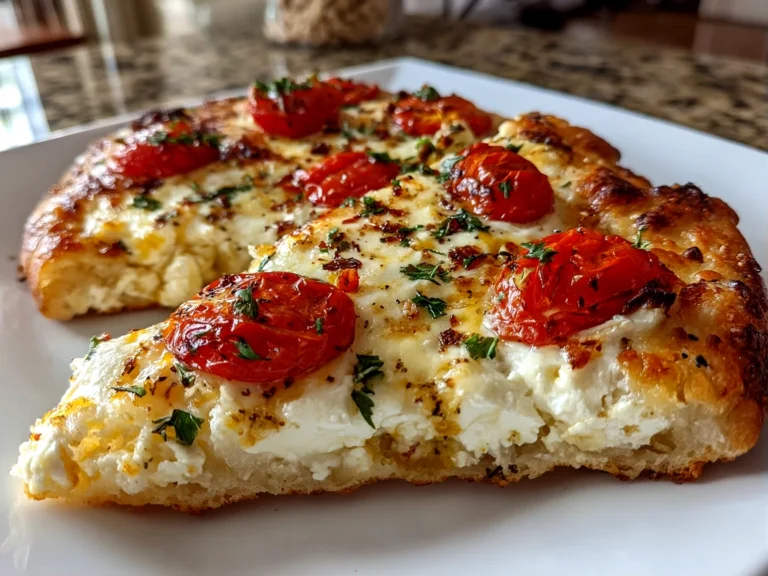 Fresh homemade cottage cheese flatbread pizza