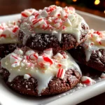Freshly prepared Candy Cane Cookies on white plate