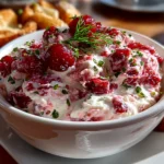 Freshly prepared Cranberry Jalapeno Dip close-up