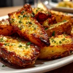 Freshly prepared Garlic Parmesan Potato Wedges