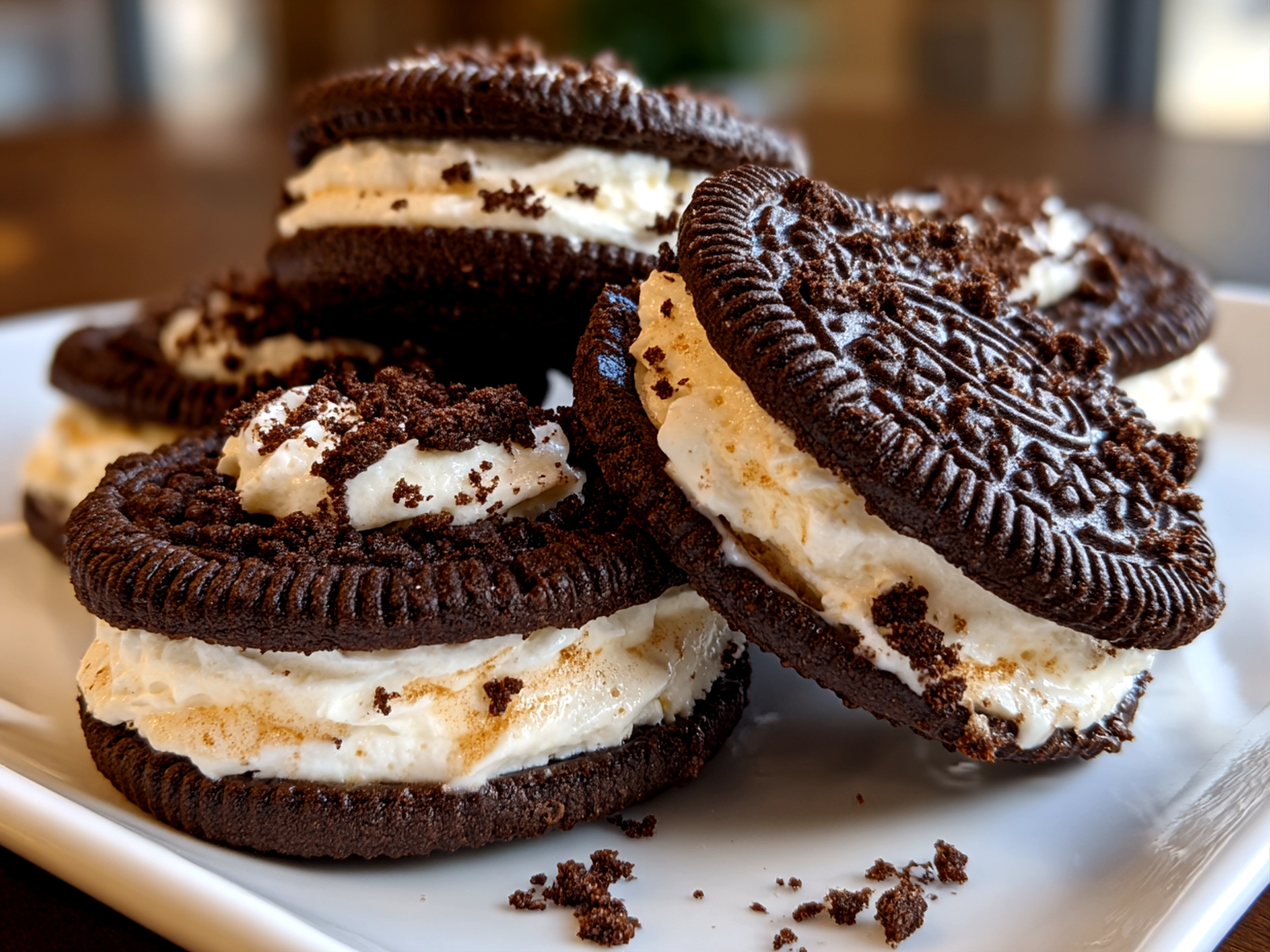 Freshly prepared OREO Basketball cookies on minimal tabletop