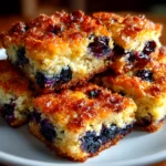 Freshly prepared sourdough blueberry breakfast bars
