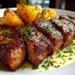 Freshly prepared Steakhouse Potatoes Romanov plated