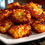 Home cook, taken with iPhone 14. Close-up slight angle of delicious crispy tater tots on white plate. Mouthwatering --ar 4:3 --style raw --s 245