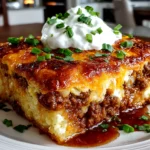 Homemade Cattle Drive Casserole on white plate