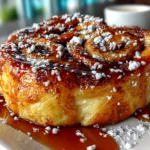 Homemade Cinnamon Roll French Toast Close-Up