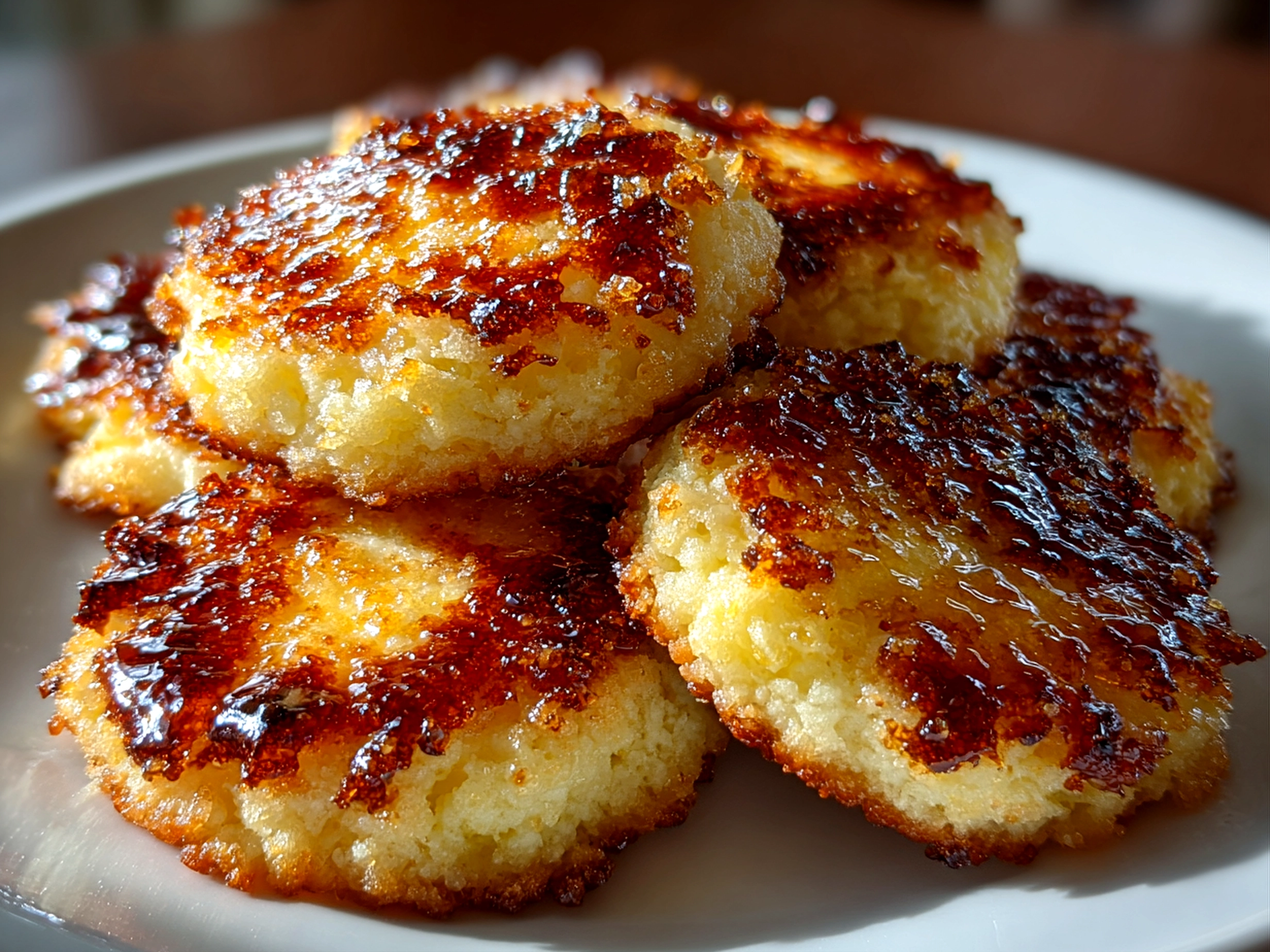 Homemade Creme Brulee Cookies on white plate