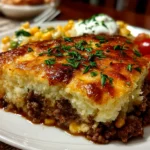 Homemade hobo casserole with ground beef
