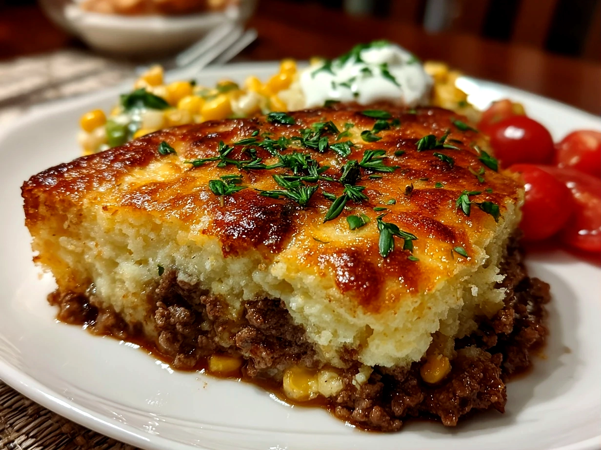 Homemade hobo casserole with ground beef
