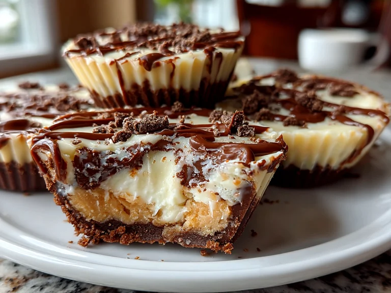 Homemade White Chocolate Peanut Butter Cups on clean counter