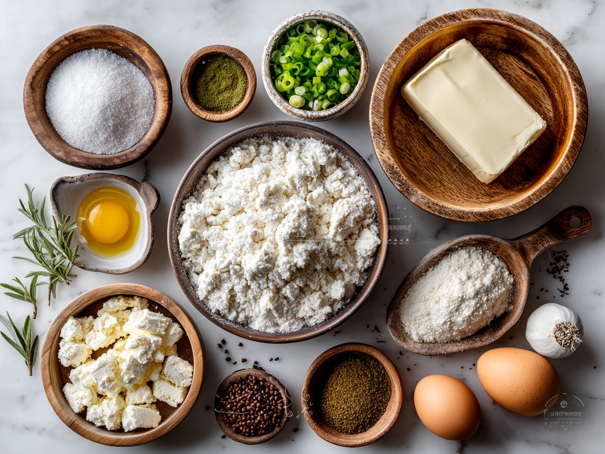 Ingredients for Keto Cottage Cheese Chips including cottage cheese, garlic powder, smoked paprika, salt, pepper, and chili flakes