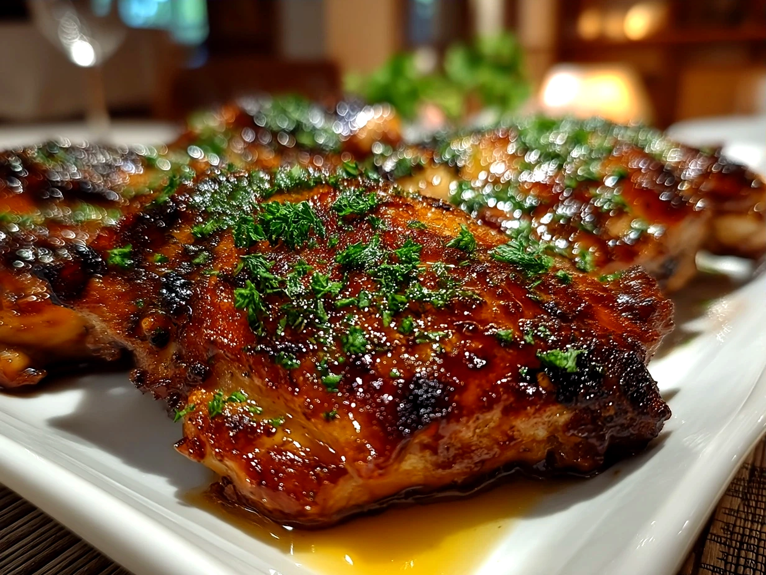 Plated Pollo Asado served with fresh corn salad and tortillas