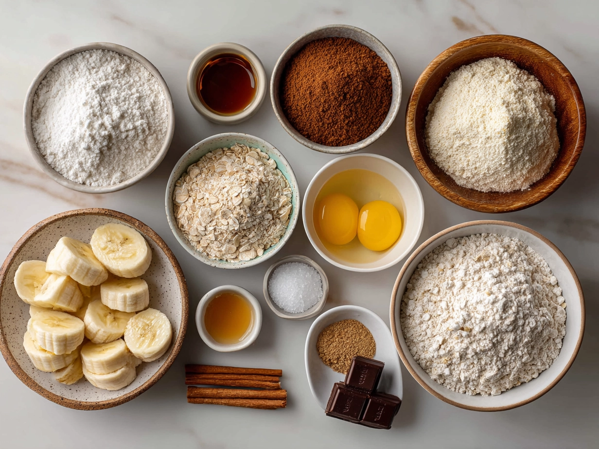Ingredients for Sourdough Discard Banana Muffins