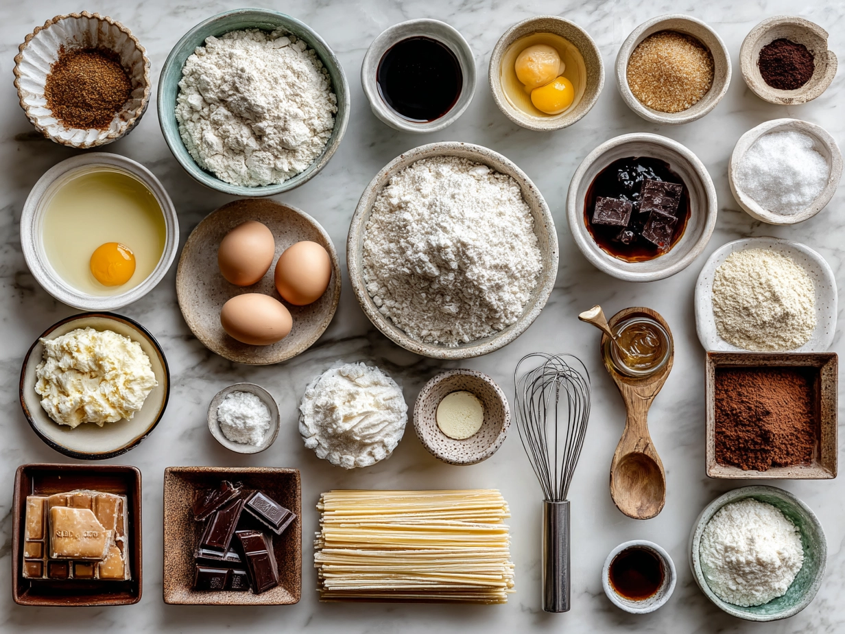 Ingredients for Spanish Churro-Inspired Pancakes laid out on a table