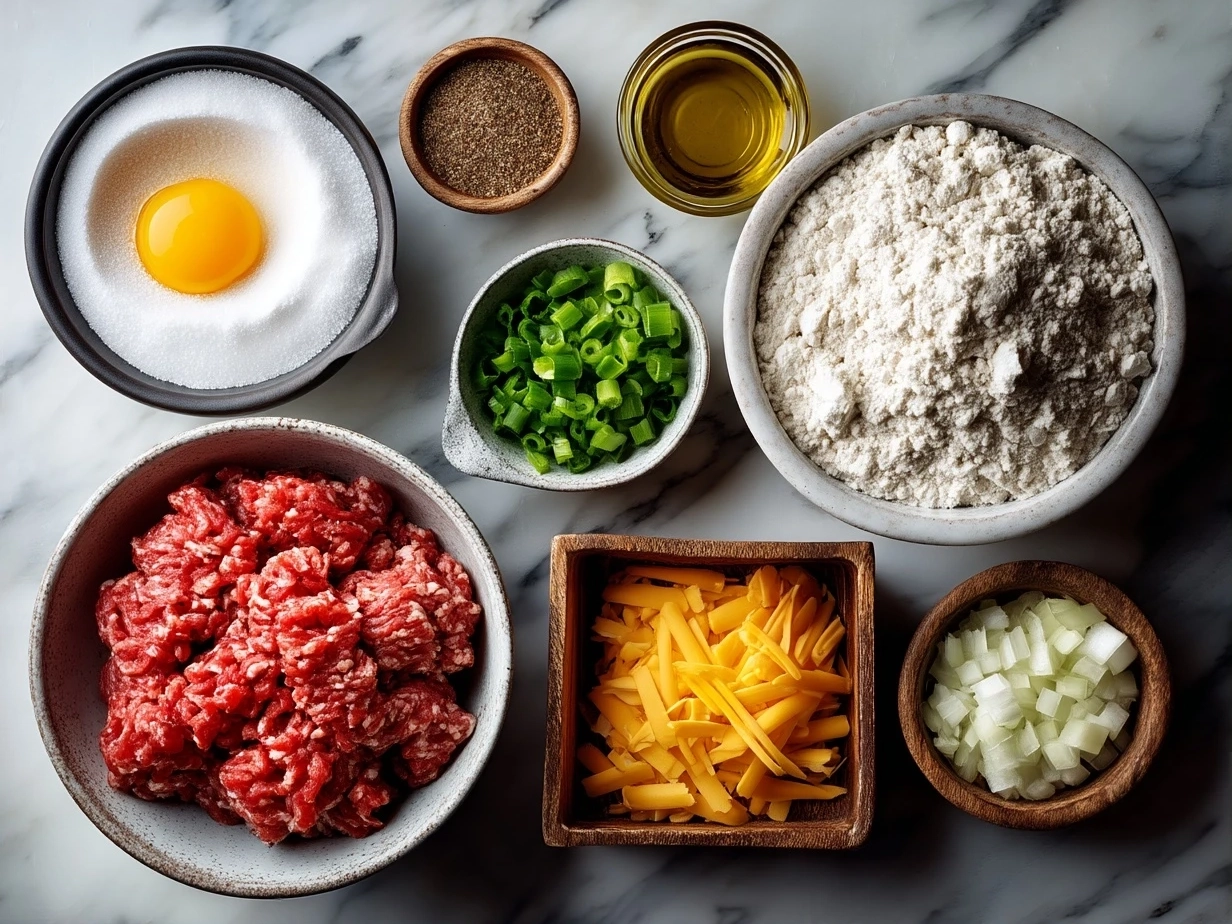 Ingredients laid out for Hobo Casserole Ground Beef